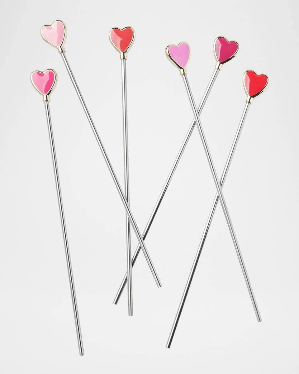Heart Swizzle Sticks, Set of 6